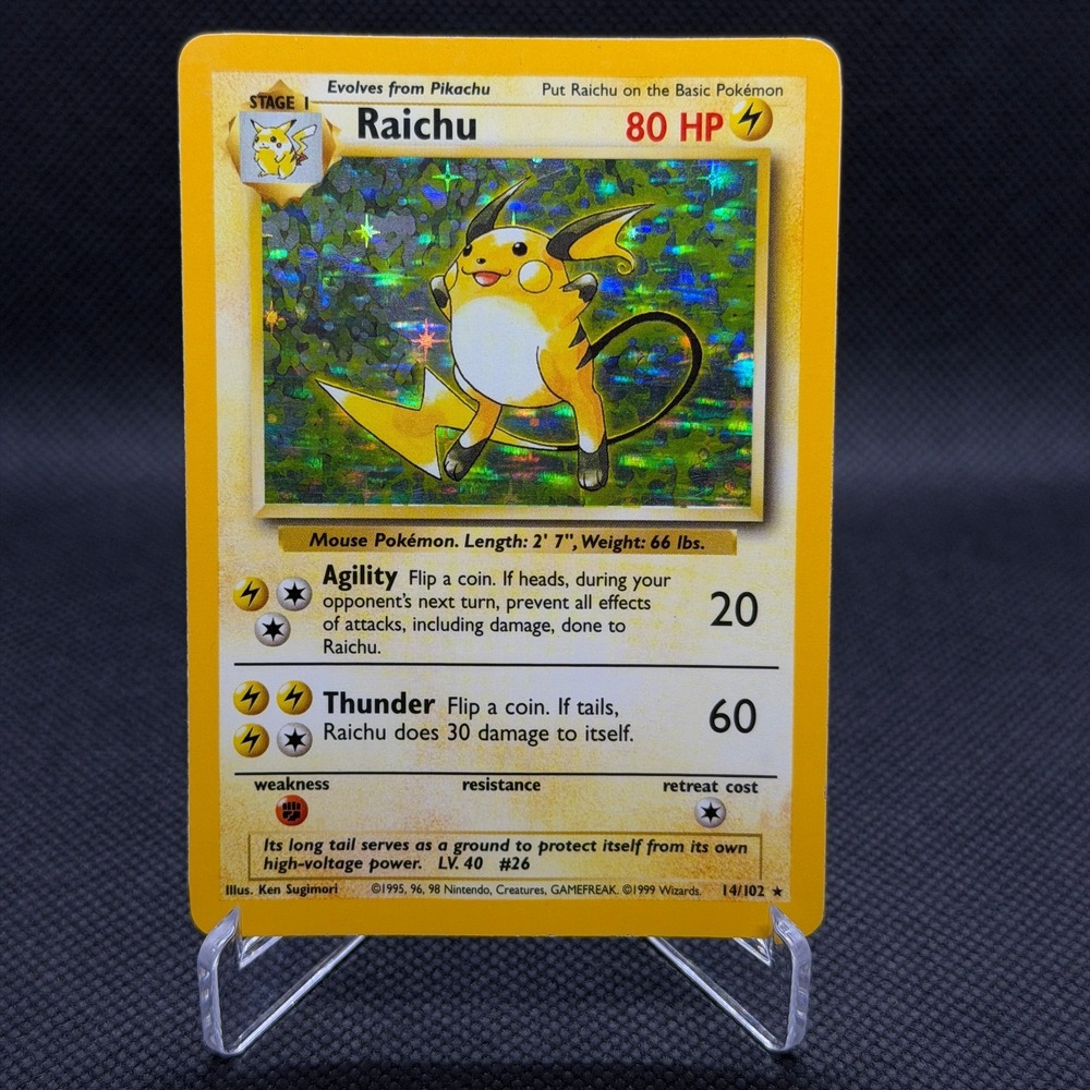 Pokemon Raichu Base Set Holo Rare #14 Lightning MP